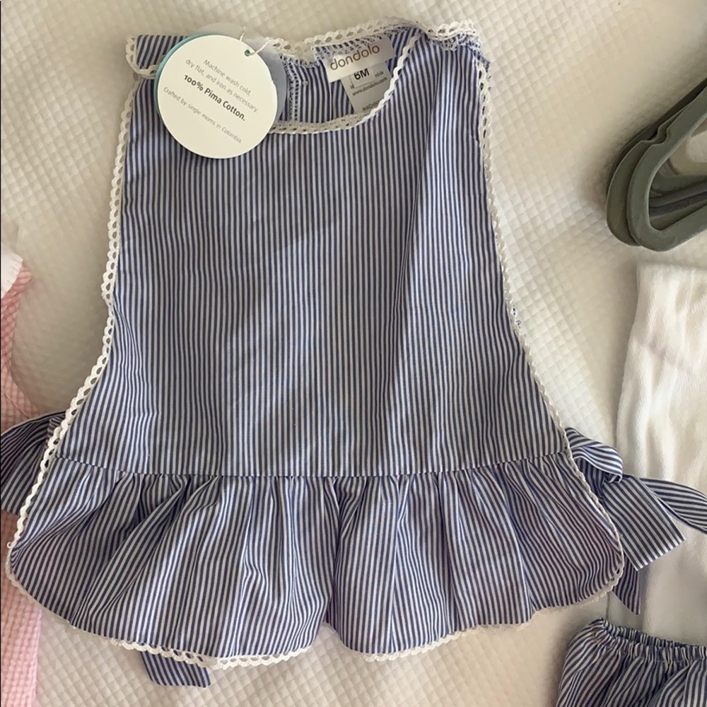 Dondolo Set Blue Stripe 6 month NWT